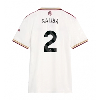 Arsenal William Saliba #2 Maglia Gara Terza Repliche 2025-26 Donna Maniche Corte